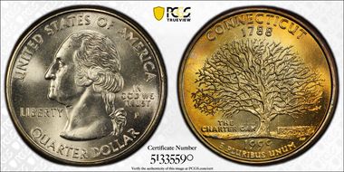 1999-P 25C Connecticut MS64