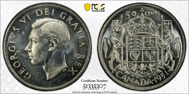 1951 50C Wide Date MS63