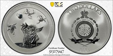 2024 $2 Grogu "Baby Yoda" 1oz Ag MS70