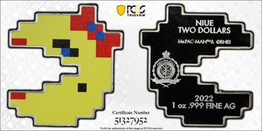 2022 $2 Ms. Pac-Man Pac-Man Colorized PR69DCAM