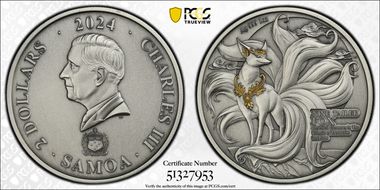 2024 $2 Nine Tailed Fox Ag Antique Finish SP68