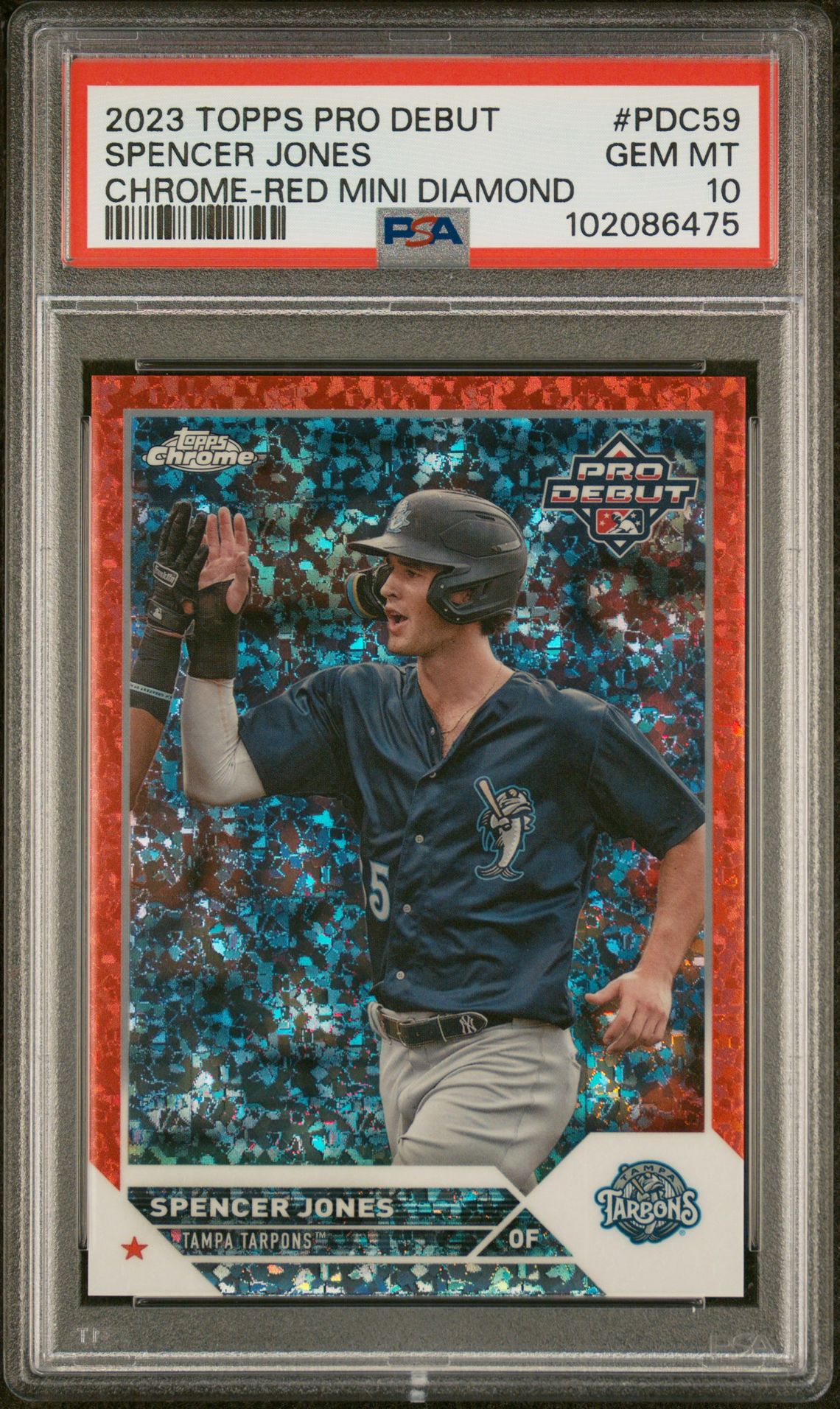 2023 Topps TOPPS PRO DEBUT CHROME-RED MINI DIAMOND #PDC59 Spencer Jones front