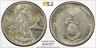 1944-S 50C KM-183  Ag AU55