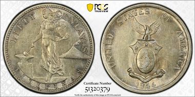 1944-S 50C KM-183  Ag AU53