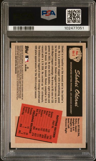 2024 Bowman 1955 Bowman Anime Shohei Ohtani #Ba2 Gem Mt 10 back