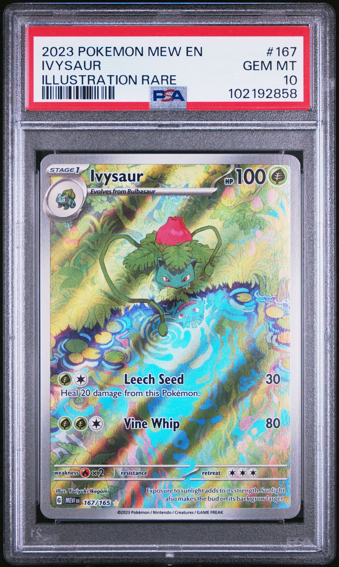 2023 Pokemon Mew En-151 Ivysaur #167 (Illustration Rare) Gem Mt 10 front
