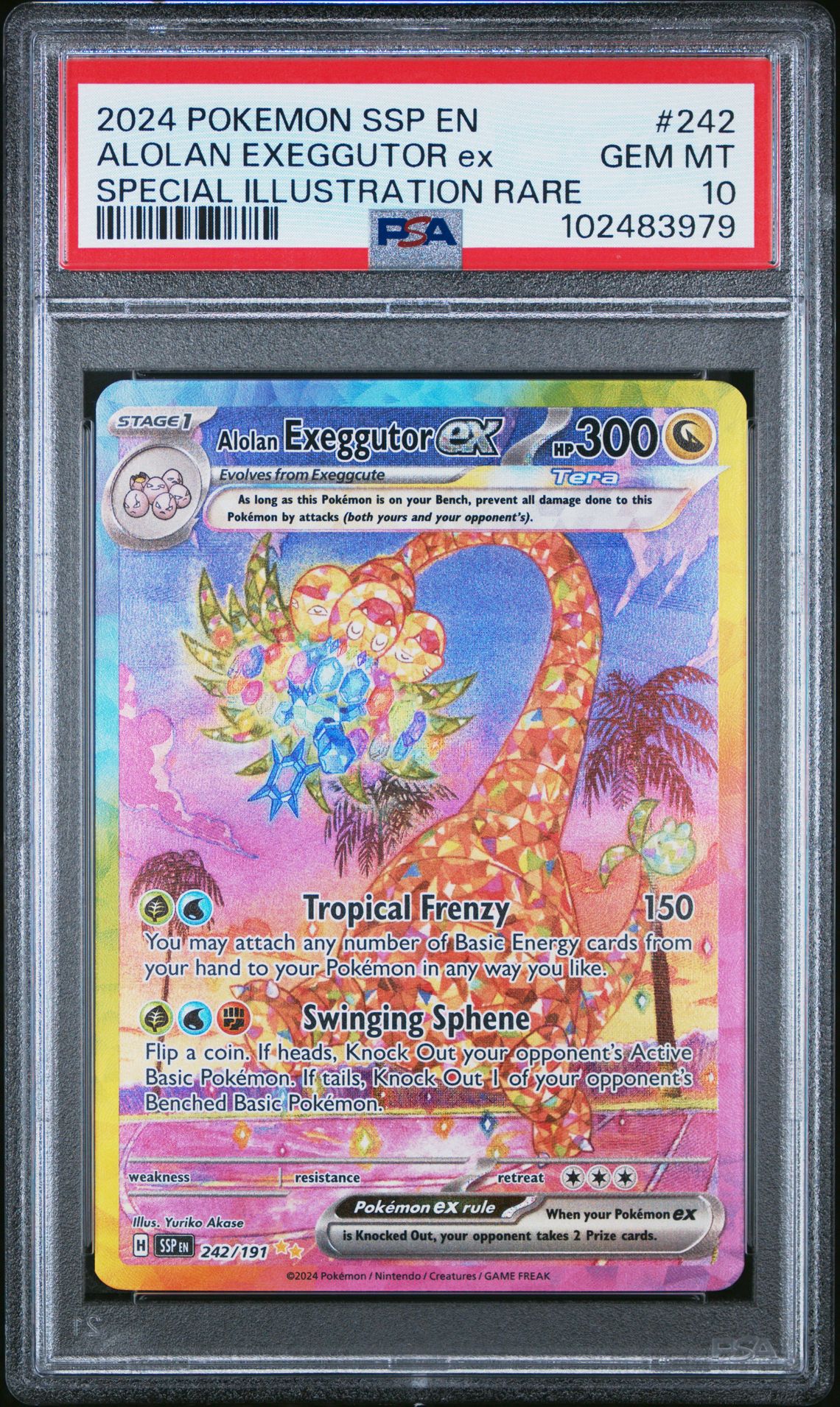 2024 Pokemon Ssp En-Surging Sparks Alolan Exeggutor Ex #242 (Special Illustration Rare) Gem Mt 10 front