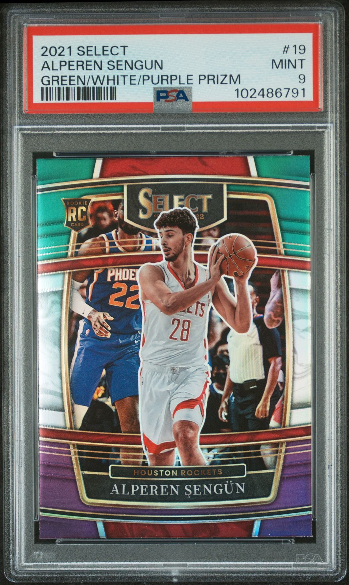 2021 Panini PANINI SELECT GREEN/WHITE/PURPLE PRIZM #19 Alperen Sengun front