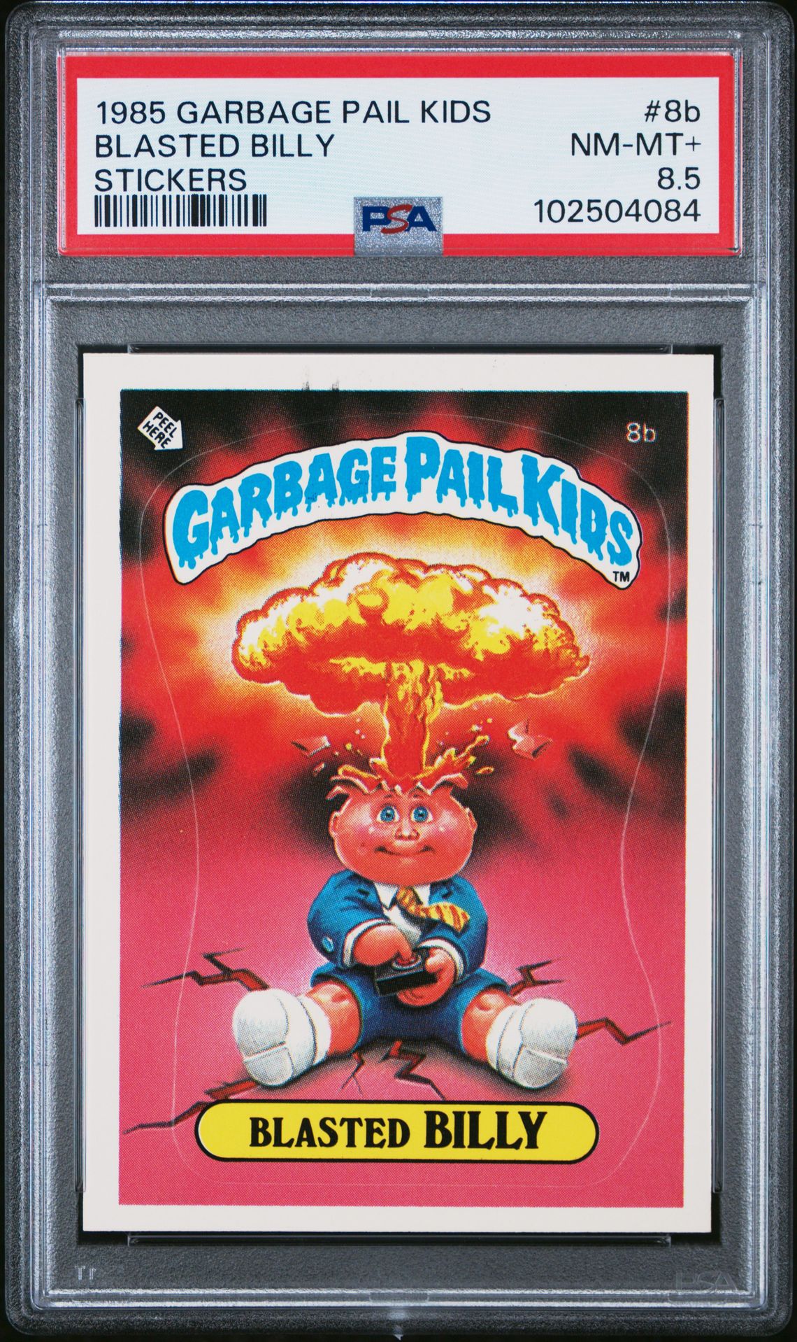 1985 Topps Garbage Pail Kids STICKERS-CHECKLIST #8b Blasted Billy front