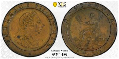 1797 2D S-3776 AU58BN