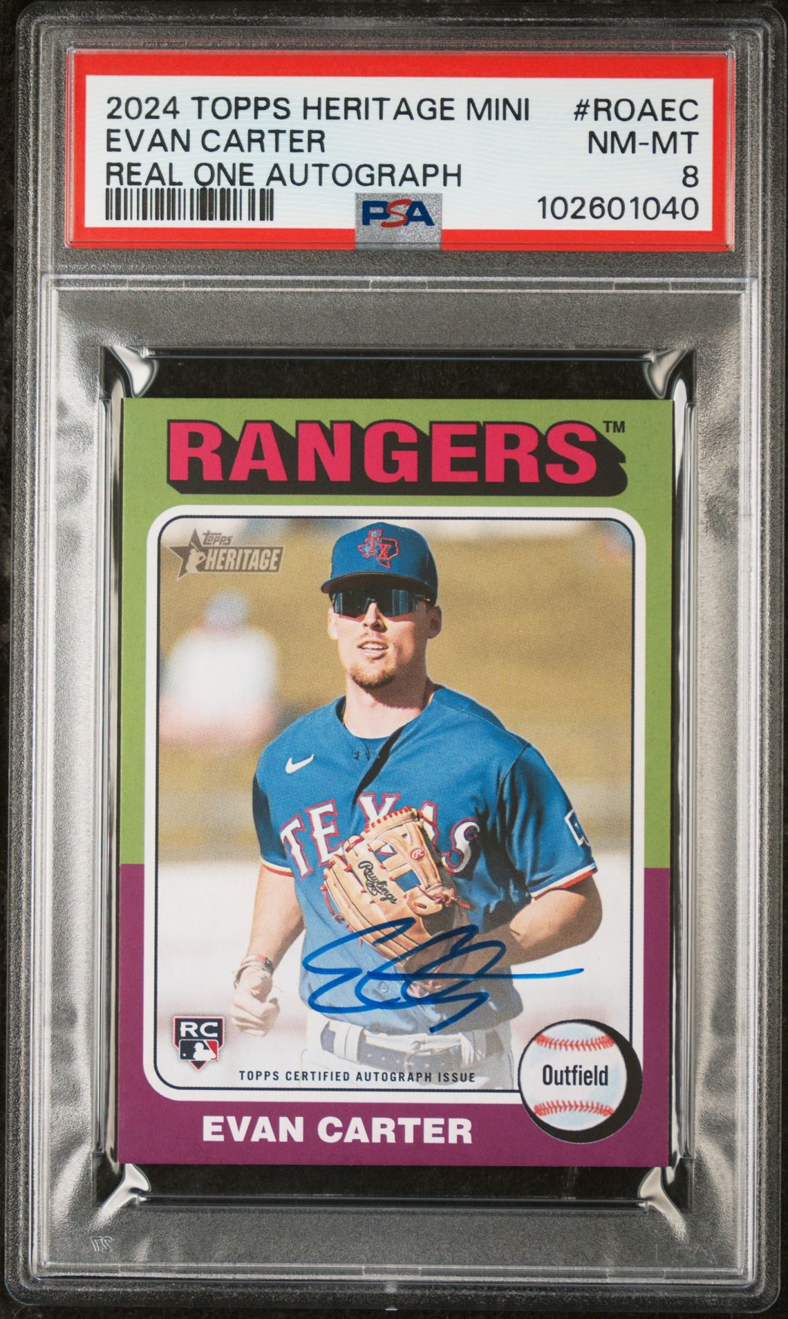 2024 Topps TOPPS HERITAGE MINI REAL ONE AUTOGRAPHS #ROAEC Evan Carter front