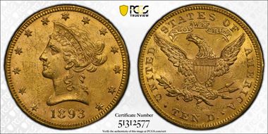 1893 $10 MS61