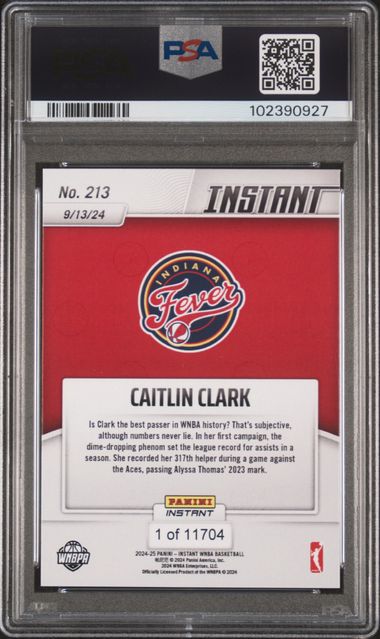 2024 Panini Instant Wnba Caitlin Clark #213 Mint 9 back