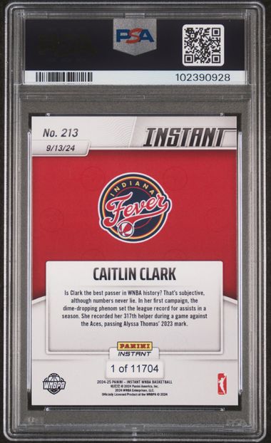 2024 Panini Instant Wnba Caitlin Clark #213 Mint 9 back