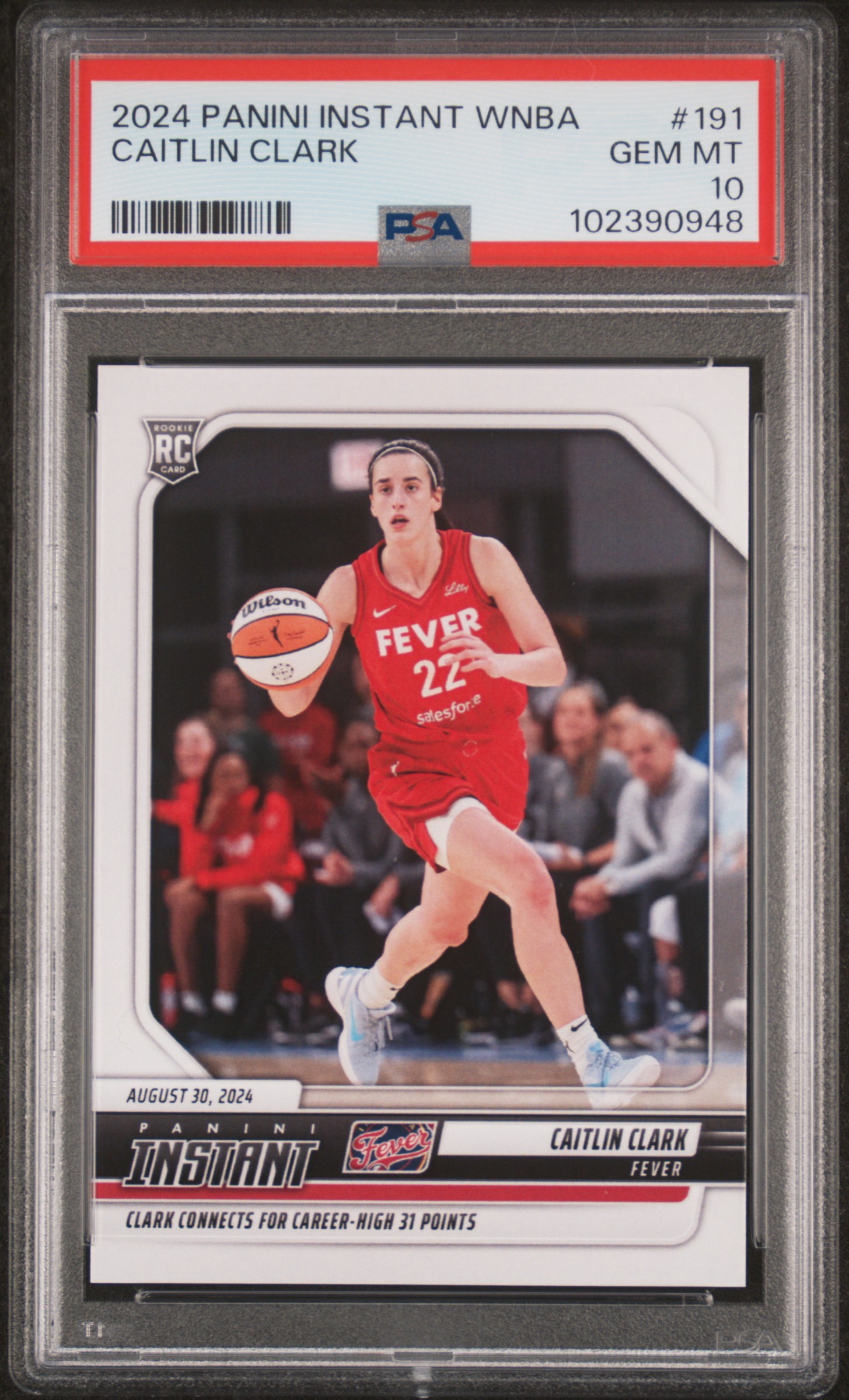 2024 Panini Instant Wnba Caitlin Clark #191 Gem Mt 10 front