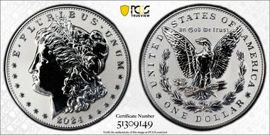 2024-S $1 Morgan Dollar Rev PR Two-Coin Reverse Proof Set First Strike PR70