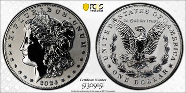 2024-S $1 Morgan Dollar Rev PR Two-Coin Reverse Proof Set First Strike PR69
