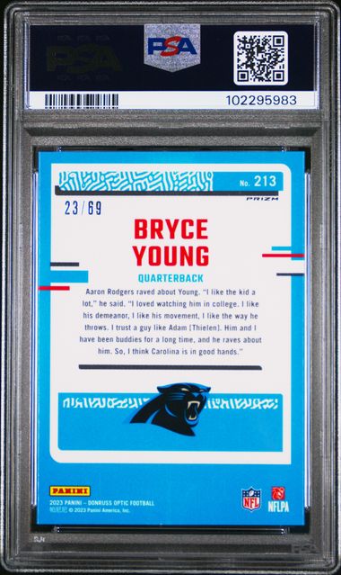 2023 Panini Donruss Optic Bryce Young #213 (Electricity) Mint 9 back