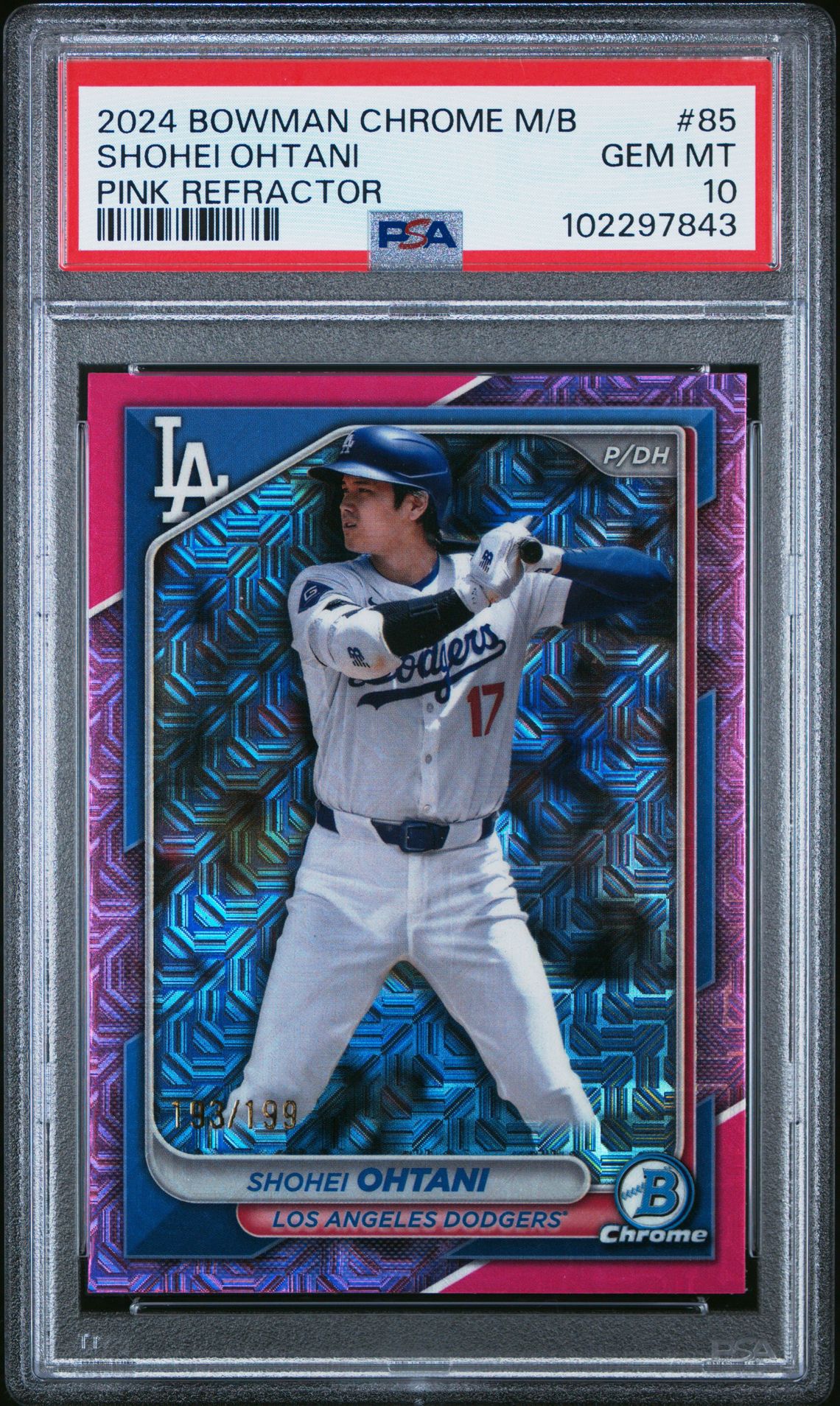 2024 Bowman Chrome BOWMAN CHROME MEGA BOX PINK REFRACTOR #85 Shohei Ohtani front