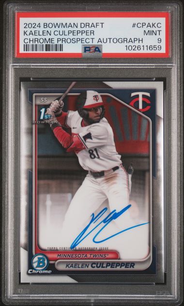 2024 Bowman Draft Chrome Prospect Autographs Kaelen Culpepper #Cpakc Mint 9 front