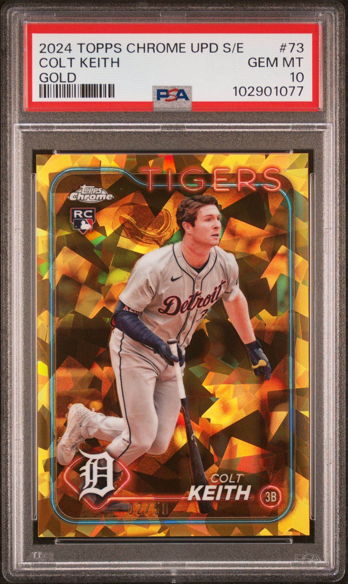 2024 Topps Chrome Sapphire Update Series Colt Keith #73 (Gold) Gem Mt 10 front