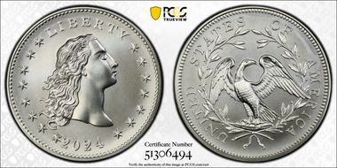 2024 Medal Flowing Hair Ag 230th Anniversary First Strike MS69