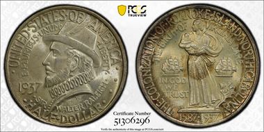 1937 50C Roanoke MS66+