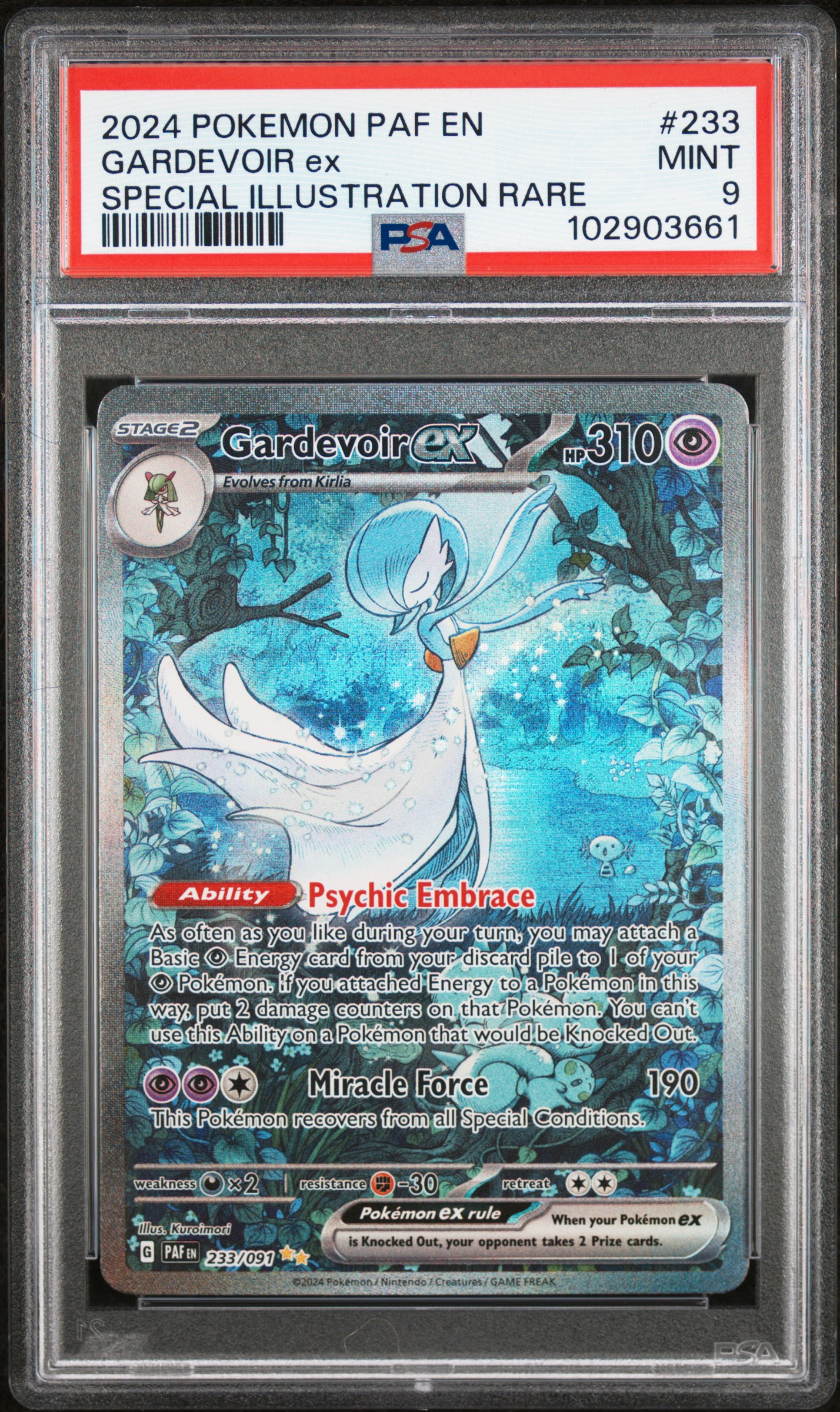 2024 Pokemon Paf En-Paldean Fates Gardevoir Ex #233 (Special Illustration Rare) Mint 9 front