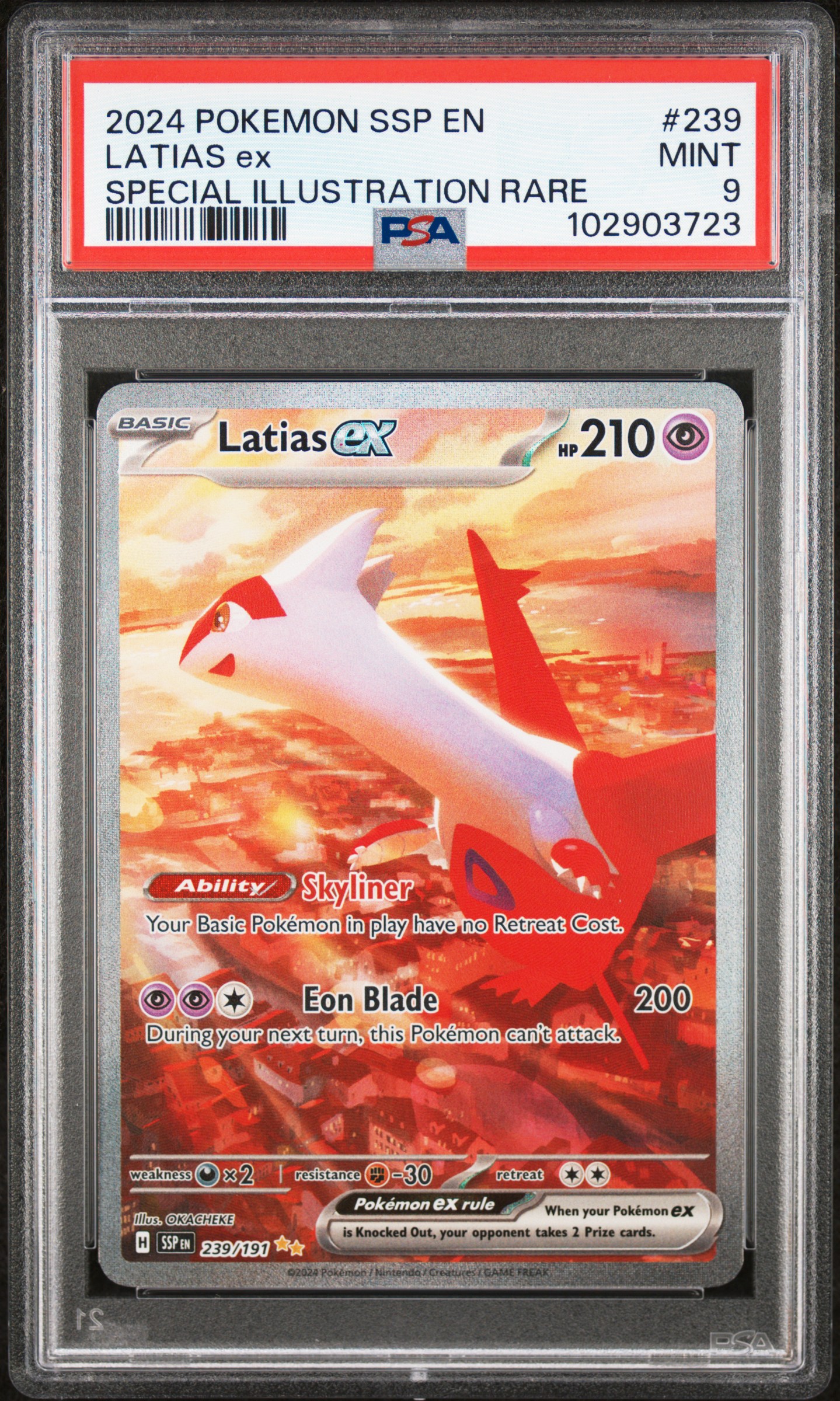 2024 Pokemon Ssp En-Surging Sparks Latias Ex #239 (Special Illustration Rare) Mint 9 front