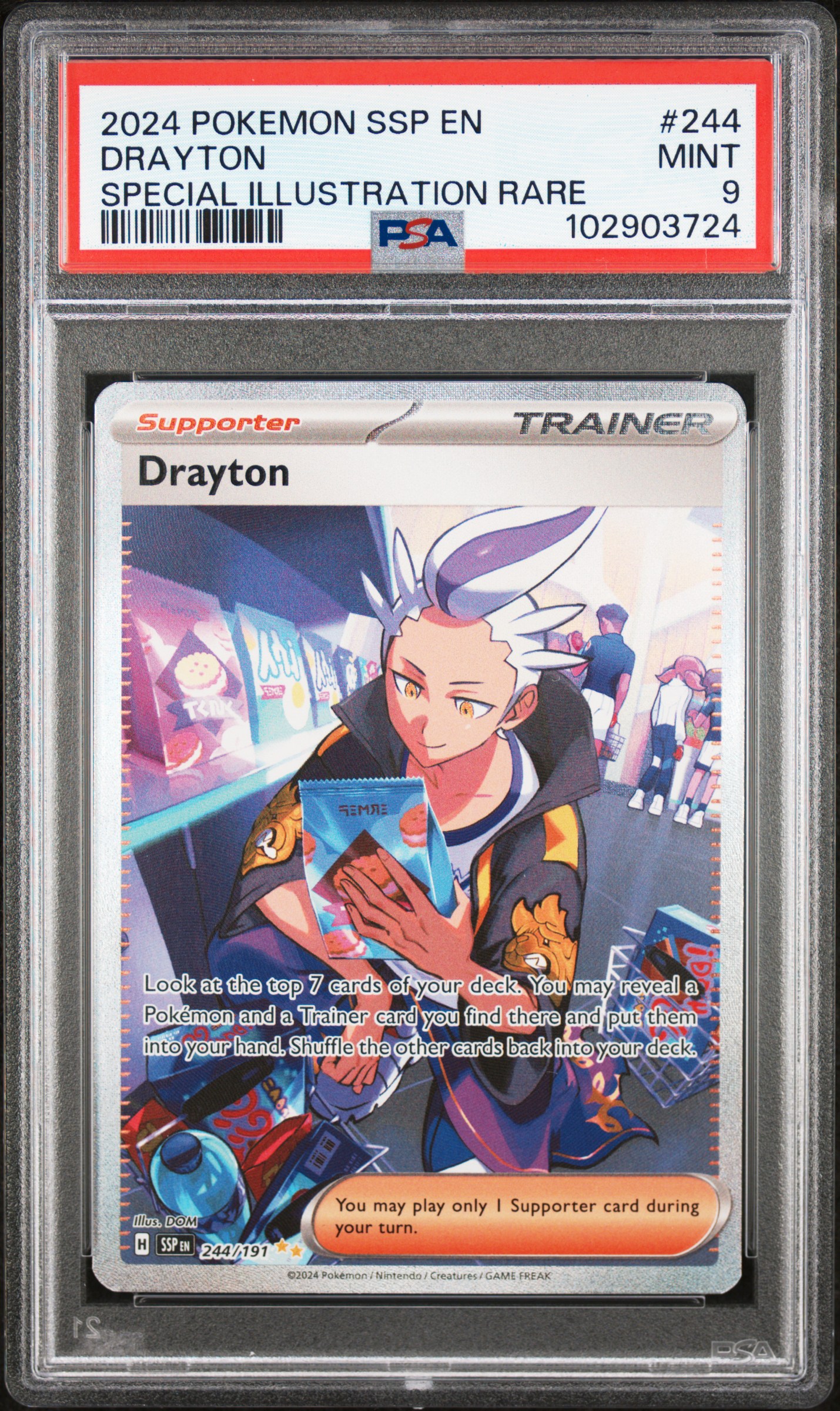 2024 Pokemon Ssp En-Surging Sparks Drayton #244 (Special Illustration Rare) Mint 9 front