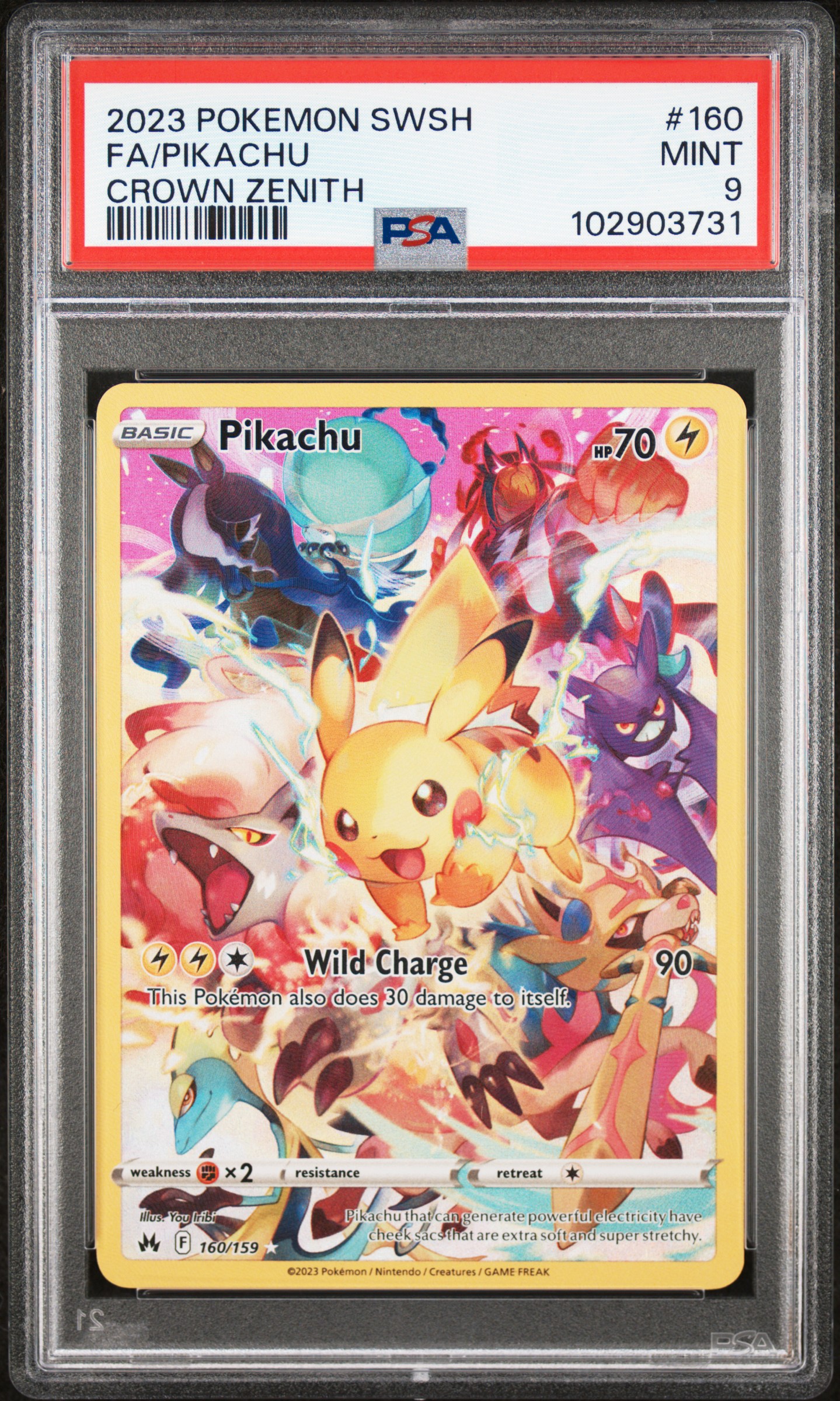 2023 Pokemon Sword And Shield Crown Zenith Fa/Pikachu #160 (Crown Zenith) Mint 9 front