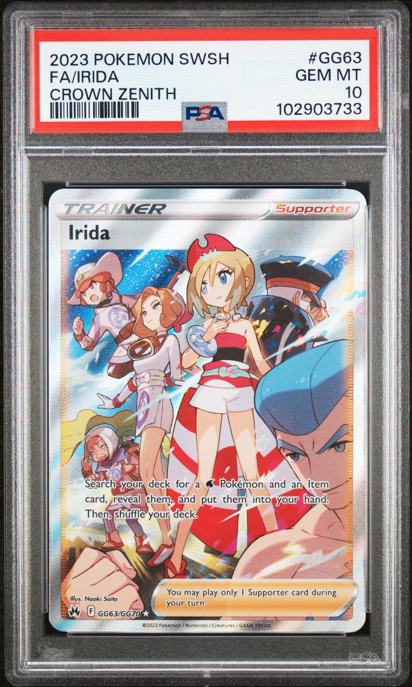 2023 Pokemon Sword And Shield Crown Zenith Fa/Irida #Gg63 (Crown Zenith) Gem Mt 10 front
