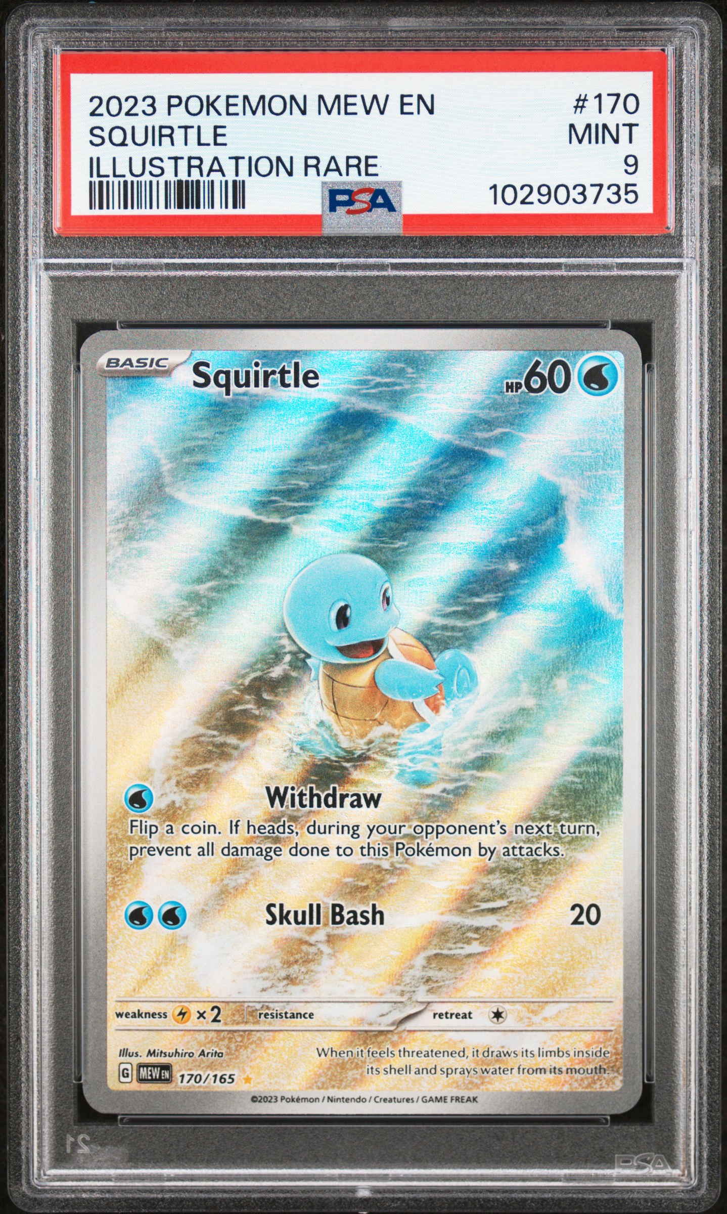 2023 Pokemon Mew En-151 Squirtle #170 (Illustration Rare) Mint 9 front