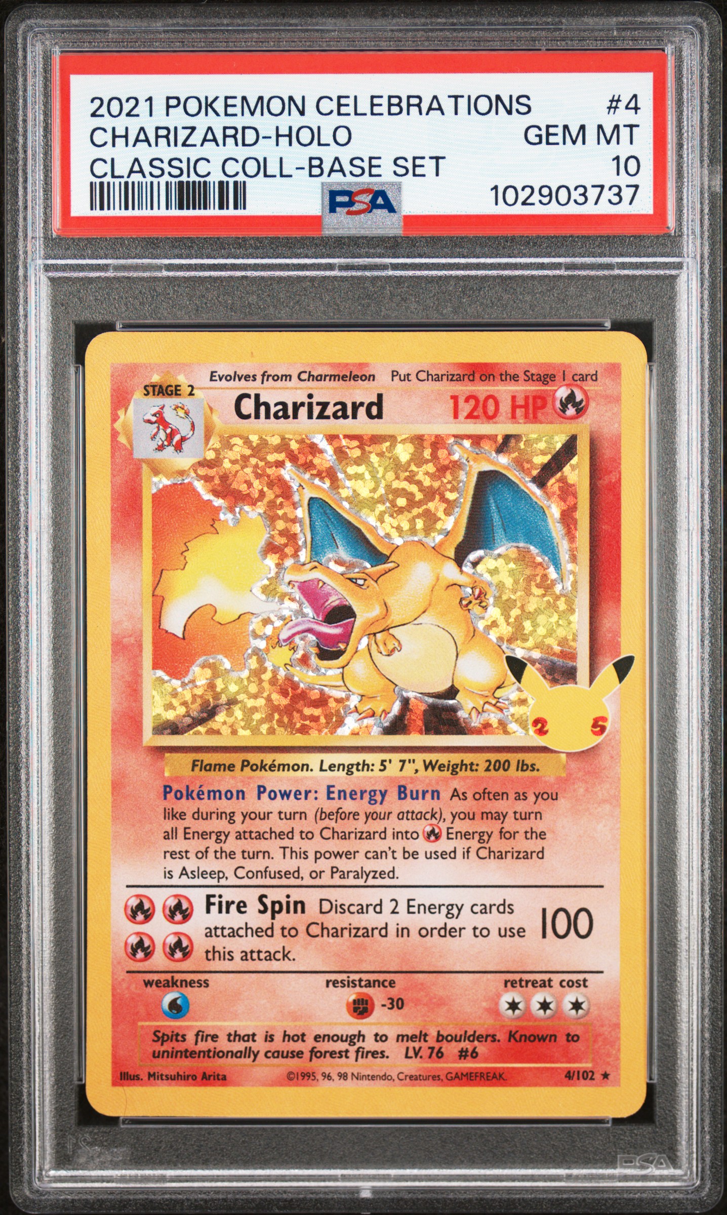 2021 Pokemon Celebrations Classic Collection Charizard-Holo #4 (Classic Coll-Base Set) Gem Mt 10 front