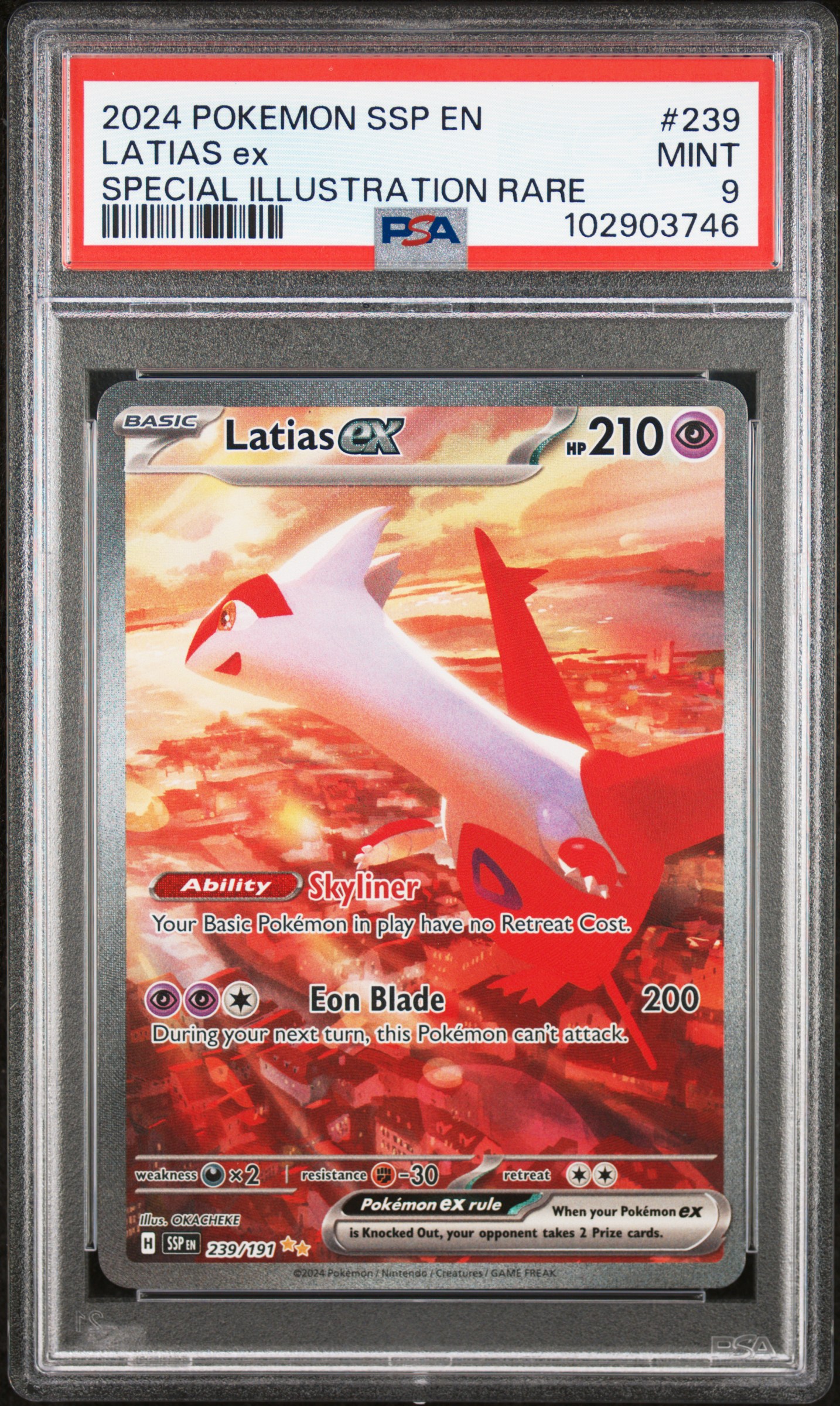 2024 Pokemon Ssp En-Surging Sparks Latias Ex #239 (Special Illustration Rare) Mint 9 front