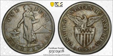 1907-S Peso N1