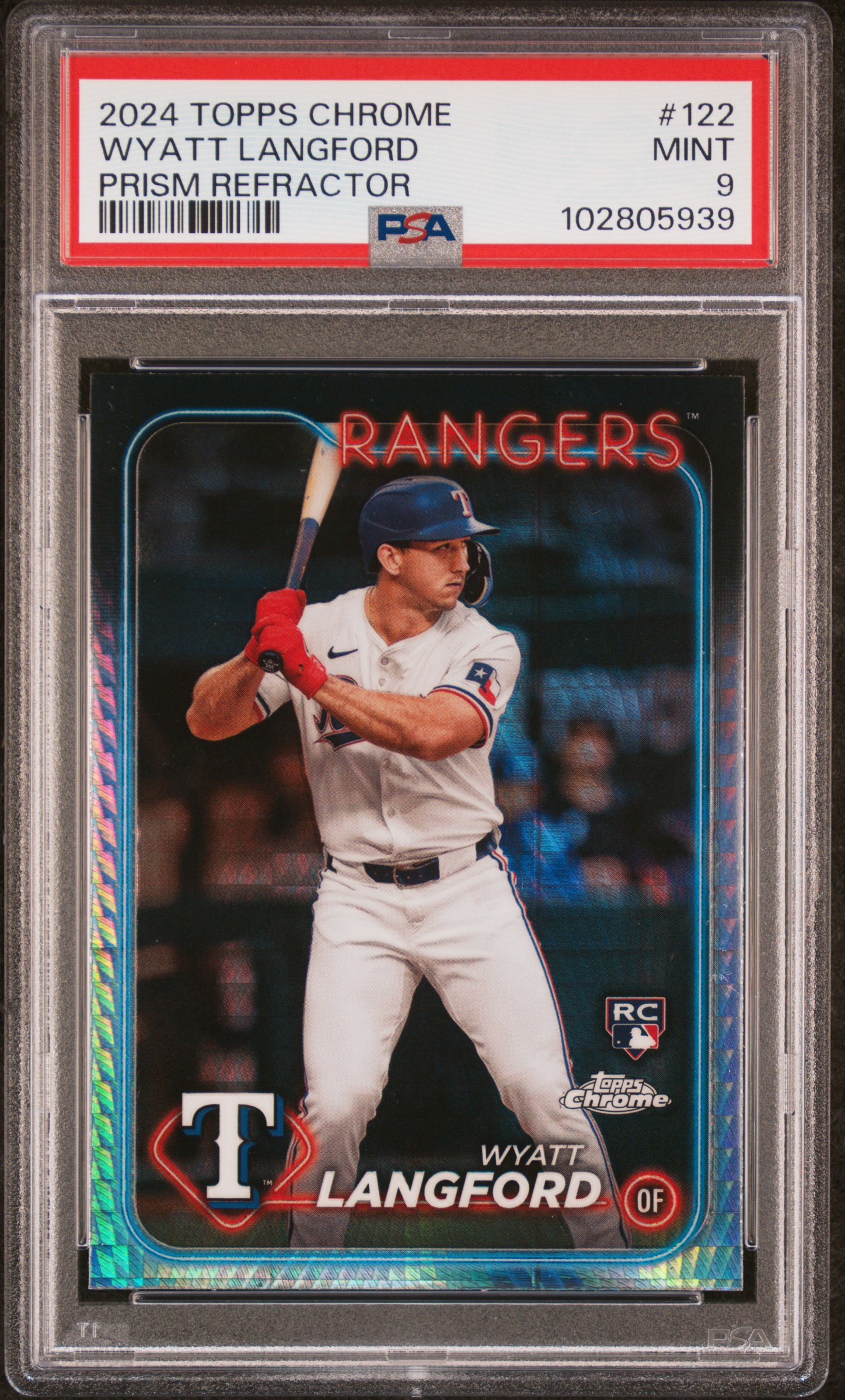 2024 Topps Chrome Wyatt Langford #122 (Prism Refractor) Mint 9 front