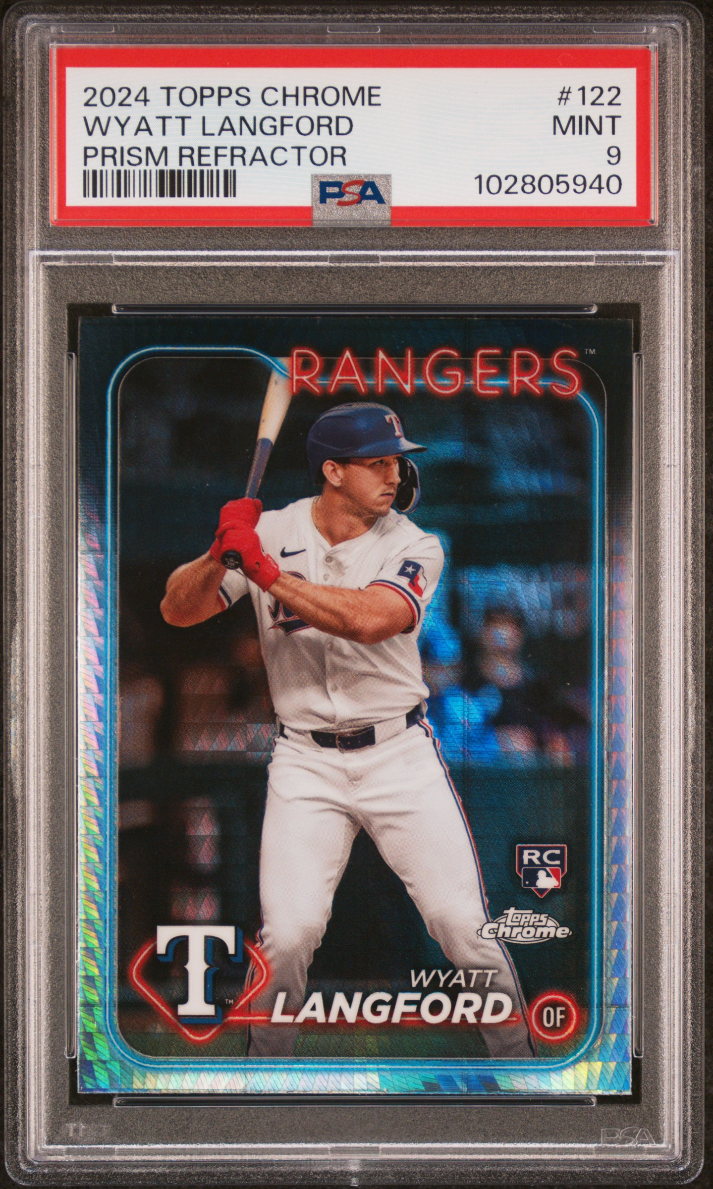 2024 Topps Chrome Wyatt Langford #122 (Prism Refractor) Mint 9 front
