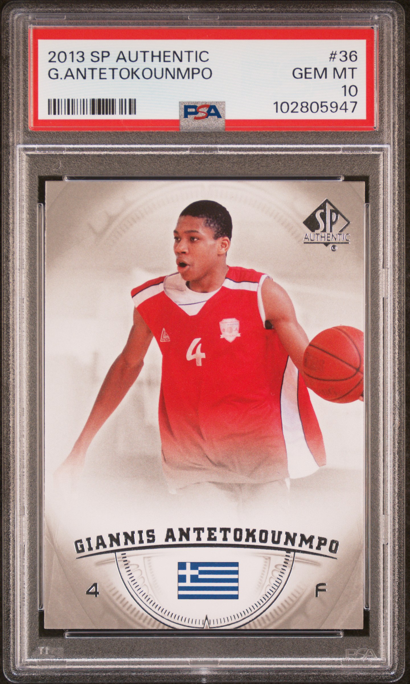 2013 Sp Authentic G.antetokounmpo #36 Gem Mt 10 front