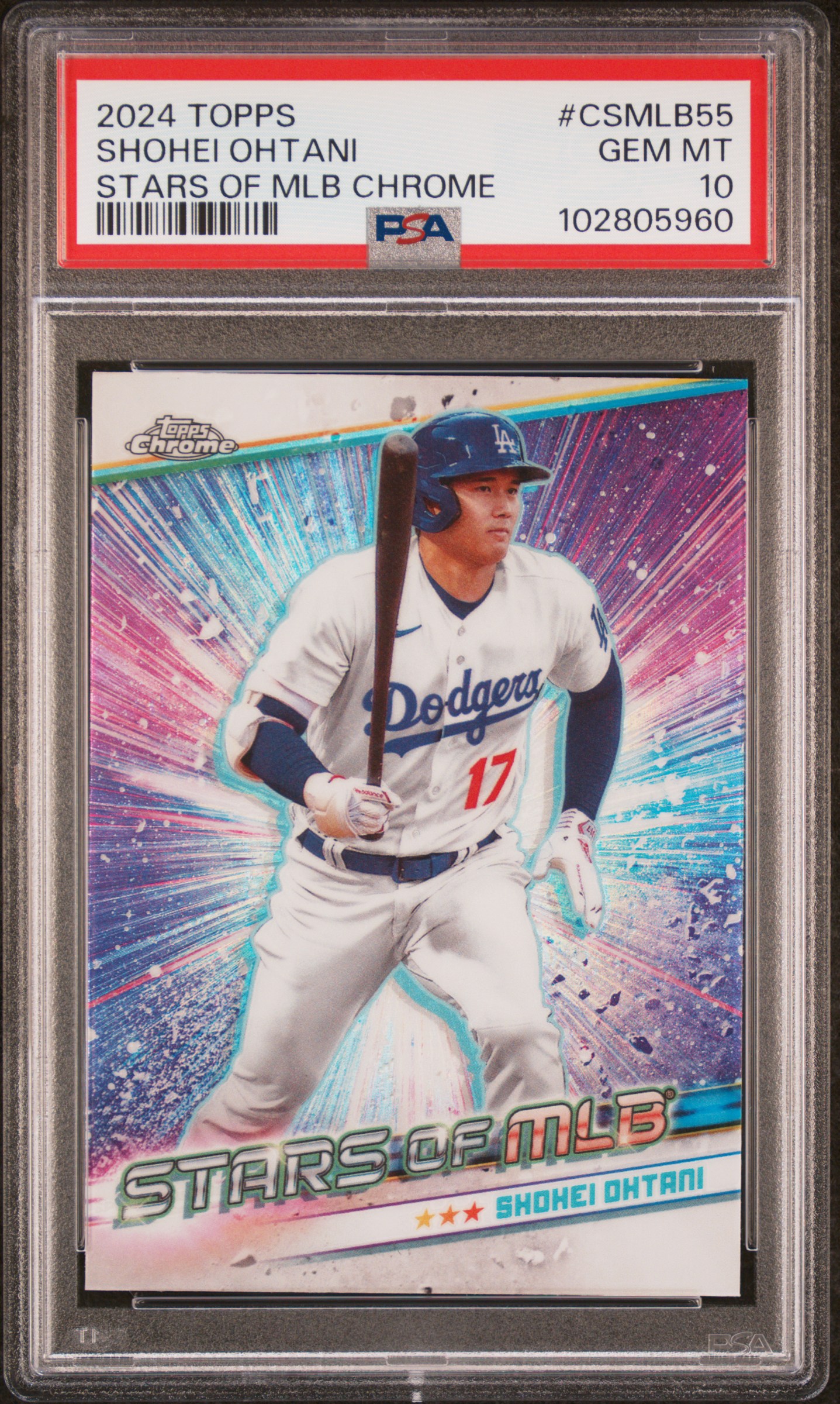 2024 Topps Stars Of Mlb Chrome Shohei Ohtani #Csmlb55 (Series 2) Gem Mt 10 front