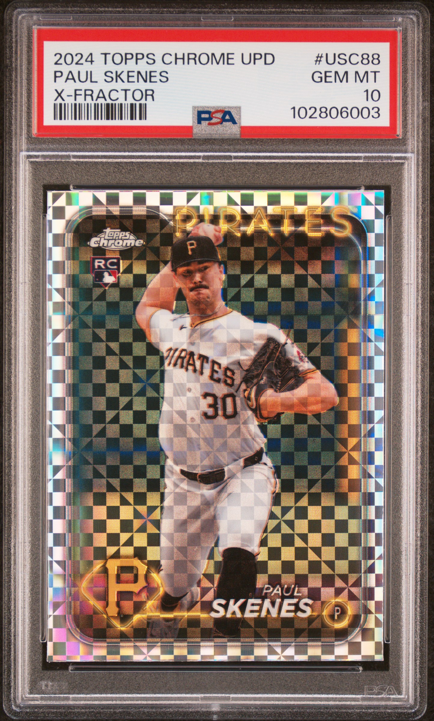 2024 Topps Chrome Update Paul Skenes #Usc88 (X-Fractor) Gem Mt 10 front