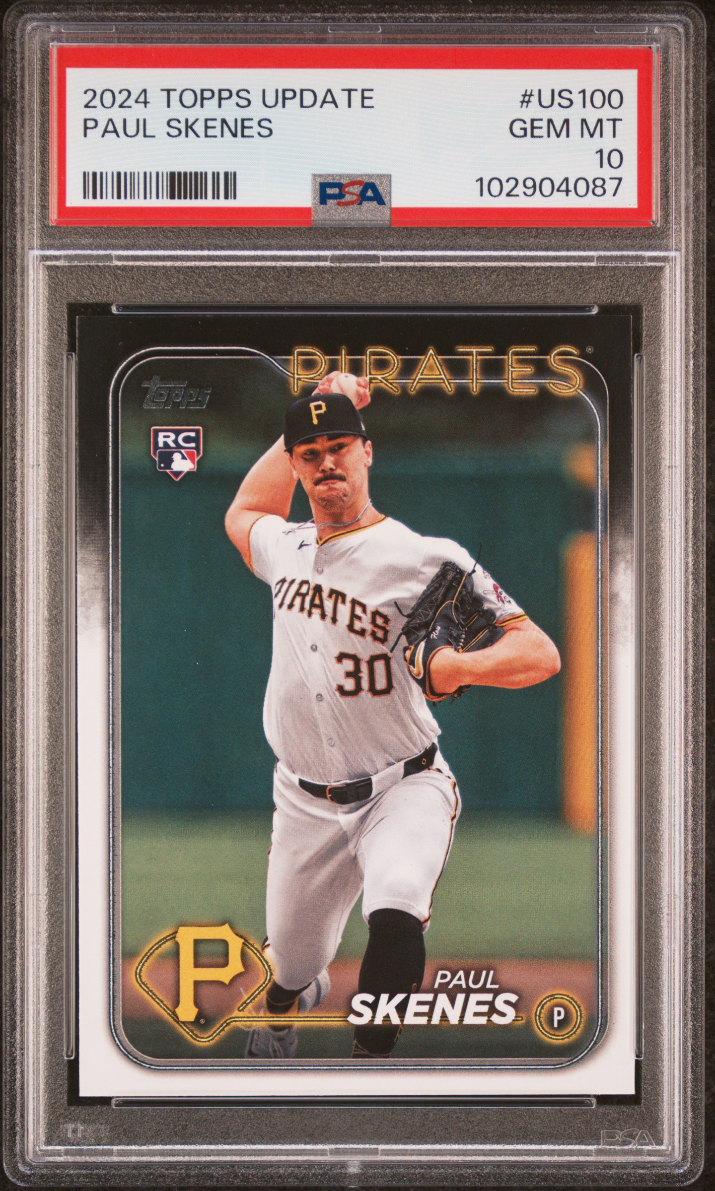 2024 Topps Update Paul Skenes #Us100 Gem Mt 10 front