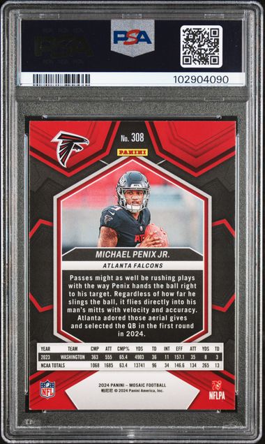 2024 Panini Mosaic Michael Penix Jr. #308 Mint 9 back