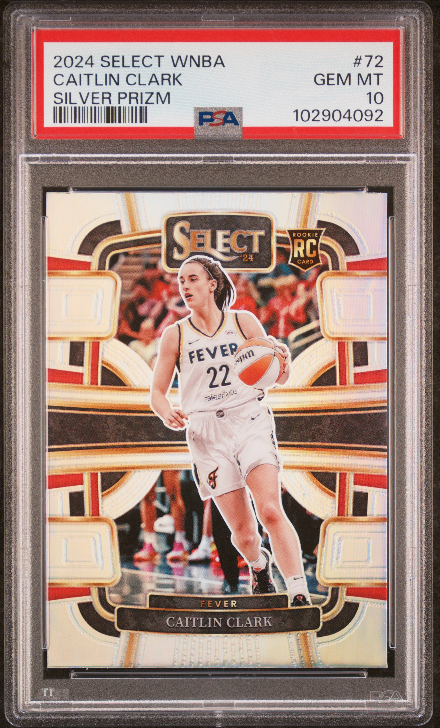 2024 Panini Select Wnba Caitlin Clark #72 (Silver Prizm) Gem Mt 10 front
