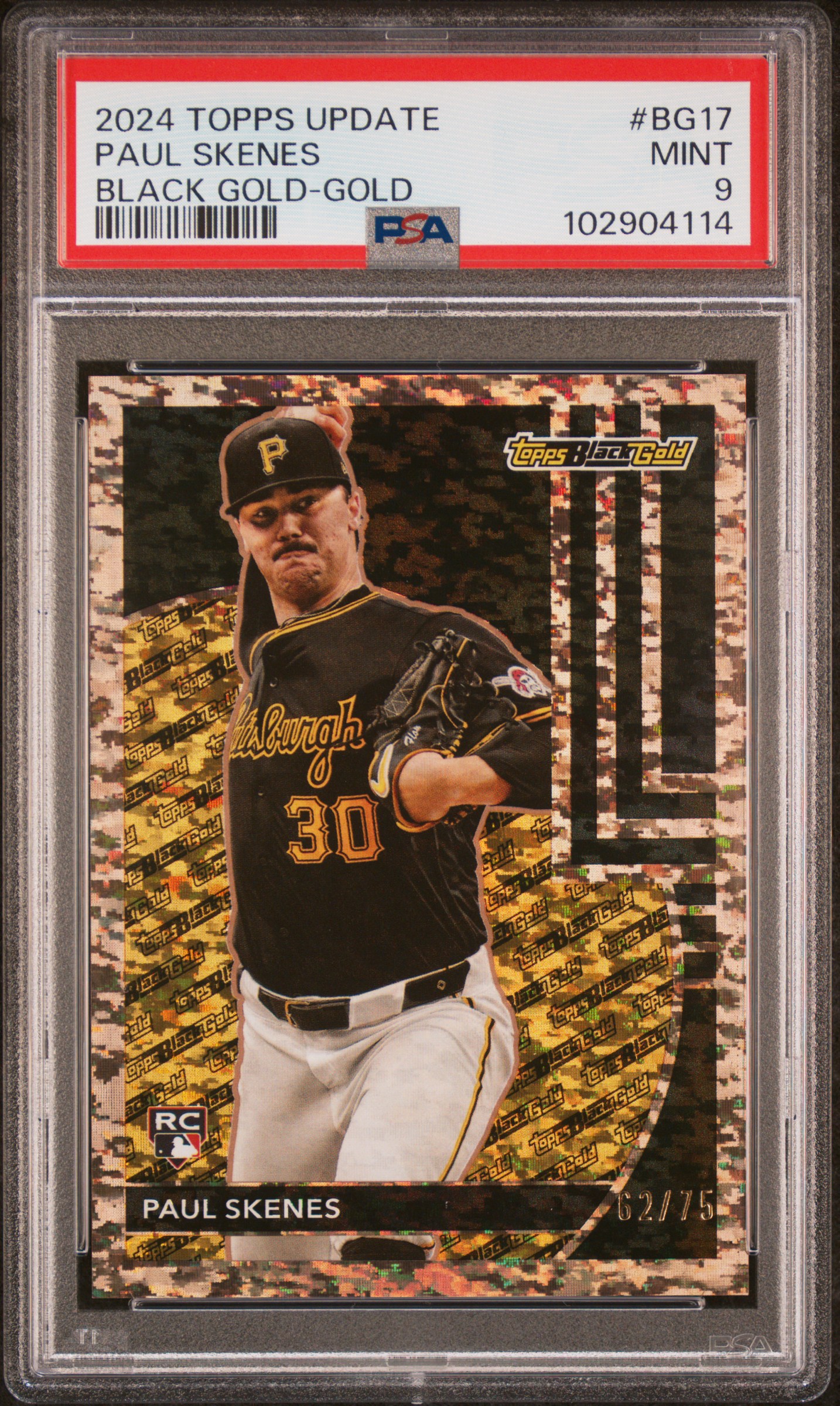 2024 Topps Update Topps Black Gold Paul Skenes #Bg17 (Black Gold-Gold) Mint 9 front