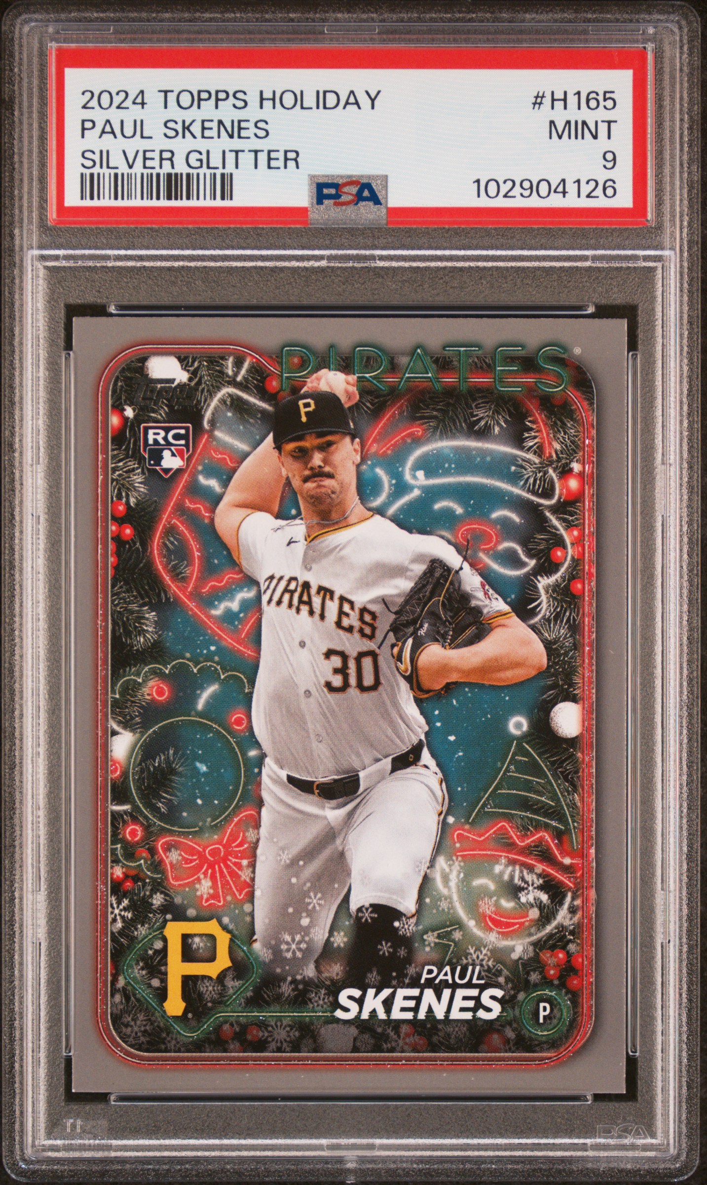 2024 Topps Holiday Paul Skenes #H165 (Silver Glitter) Mint 9 front