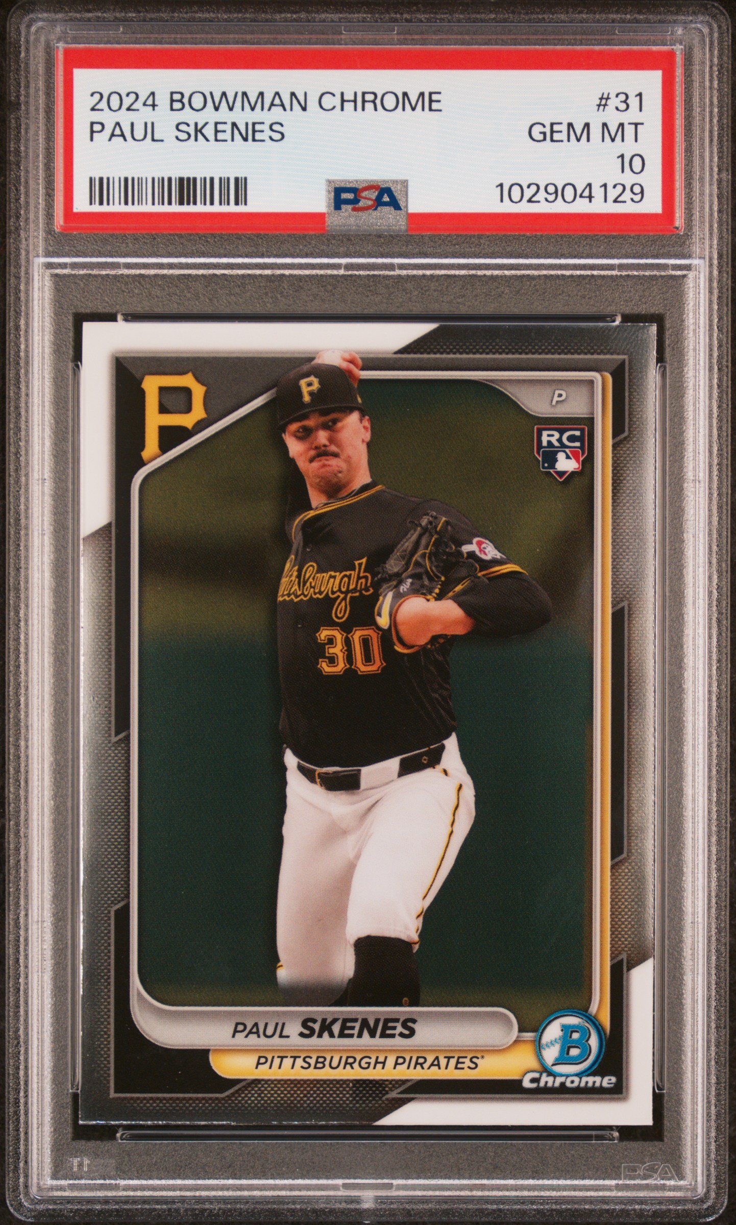 2024 Bowman Chrome Paul Skenes #31 Gem Mt 10 front