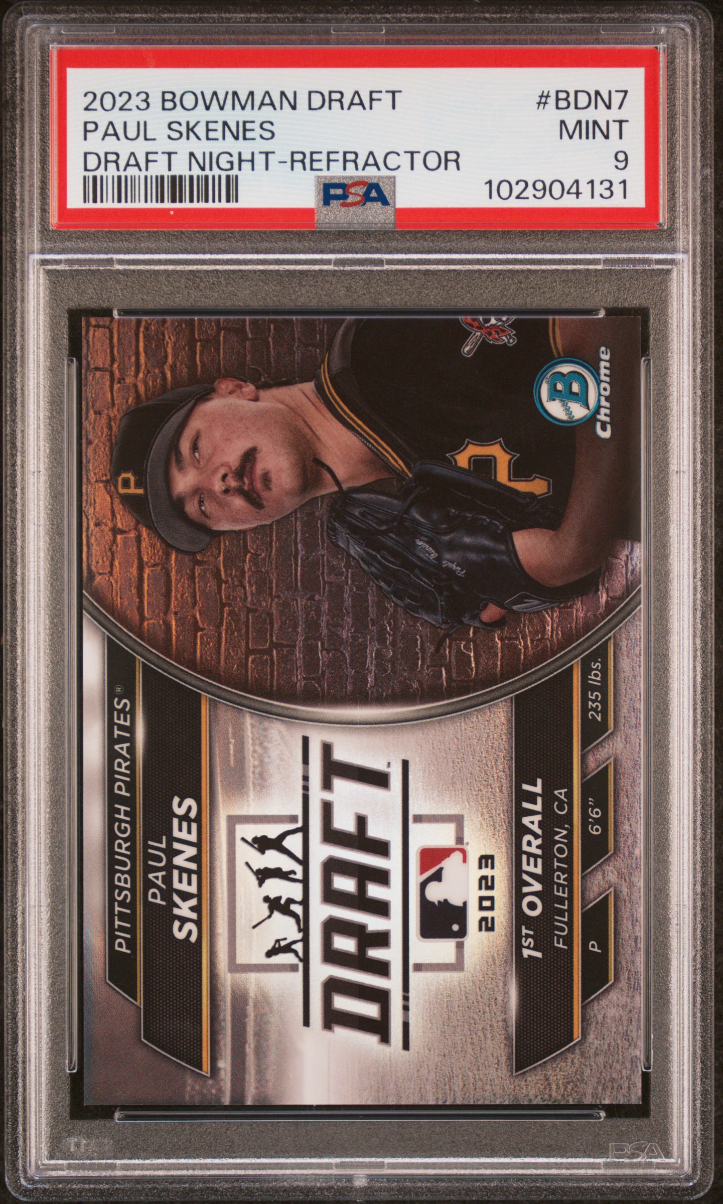 2023 Bowman Draft Bowman Draft Night Paul Skenes #Bdn7 (Draft Night-Refractor) Mint 9 front