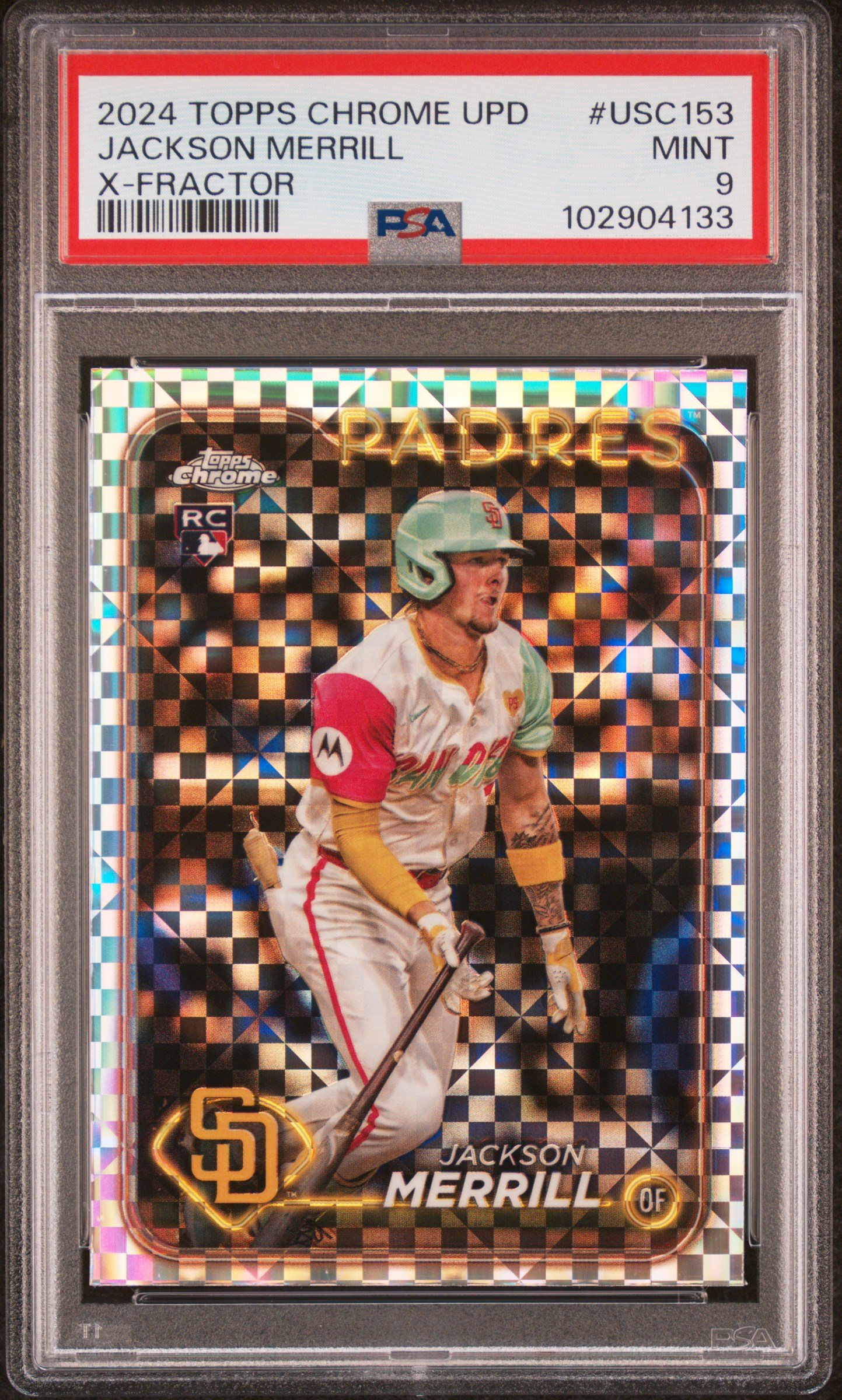 2024 Topps Chrome Update Jackson Merrill #Usc153 (X-Fractor) Mint 9 front