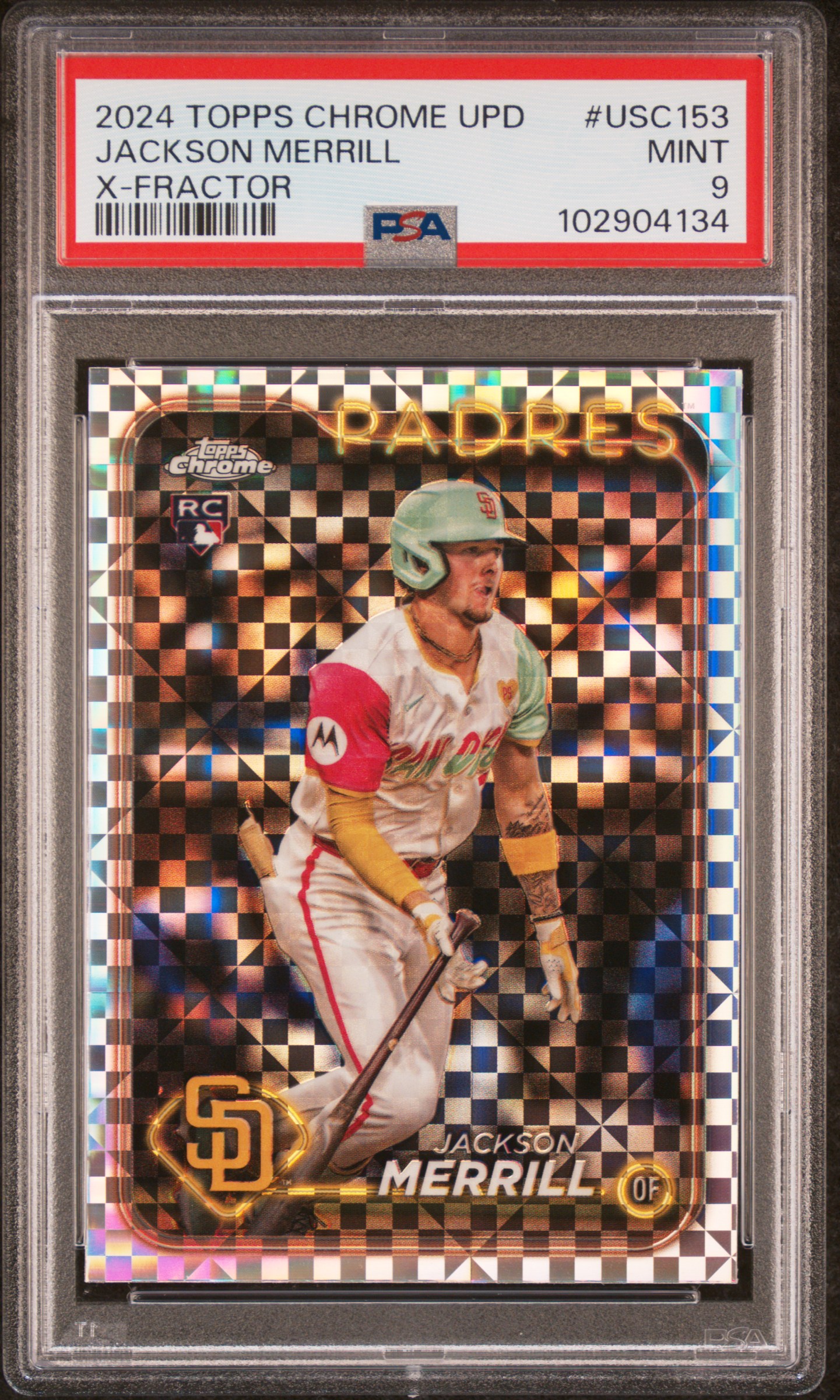 2024 Topps Chrome Update Jackson Merrill #Usc153 (X-Fractor) Mint 9 front